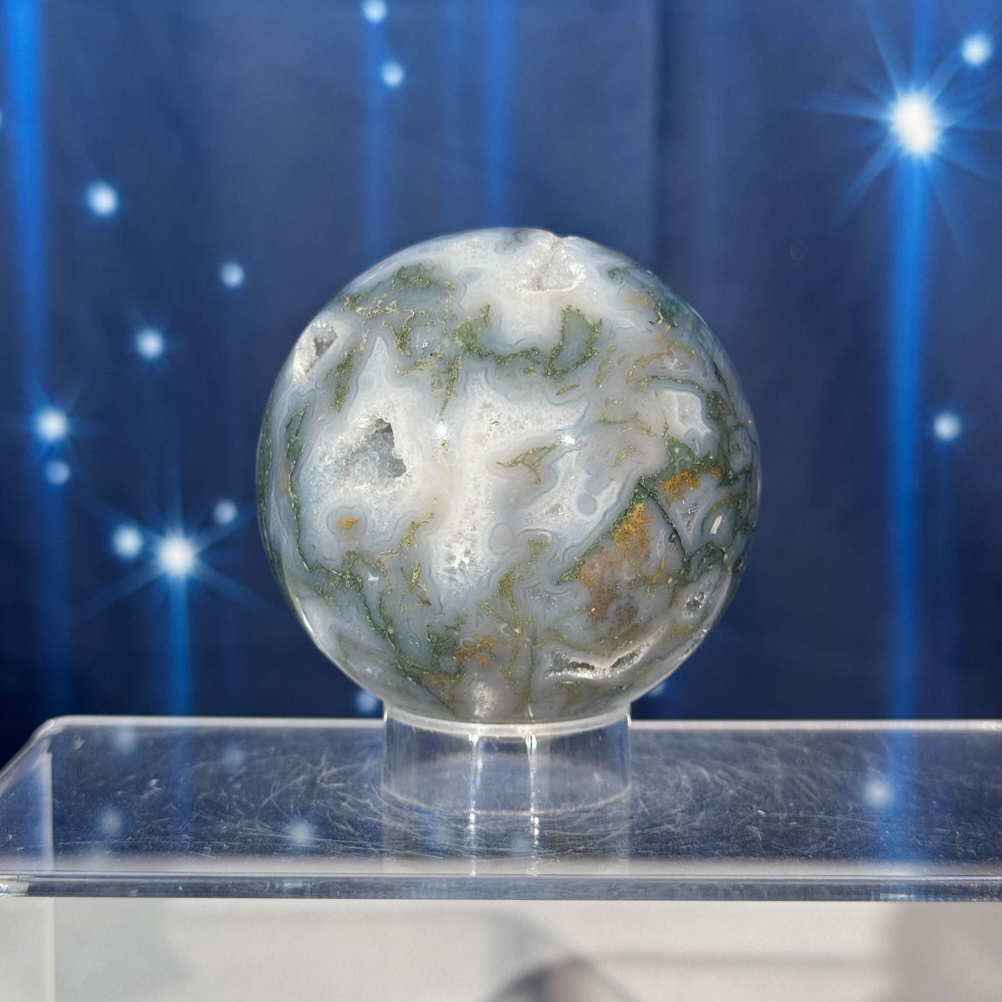 Moss Agate Sphere – 0.371 kg