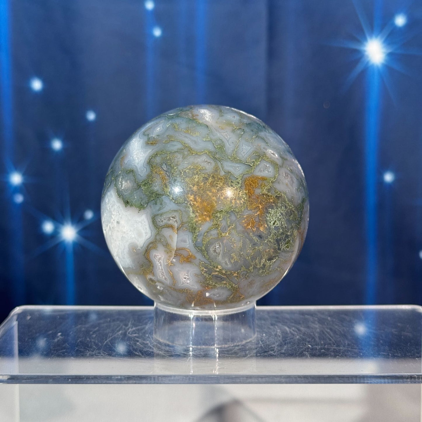 Moss Agate Sphere – 0.371 kg