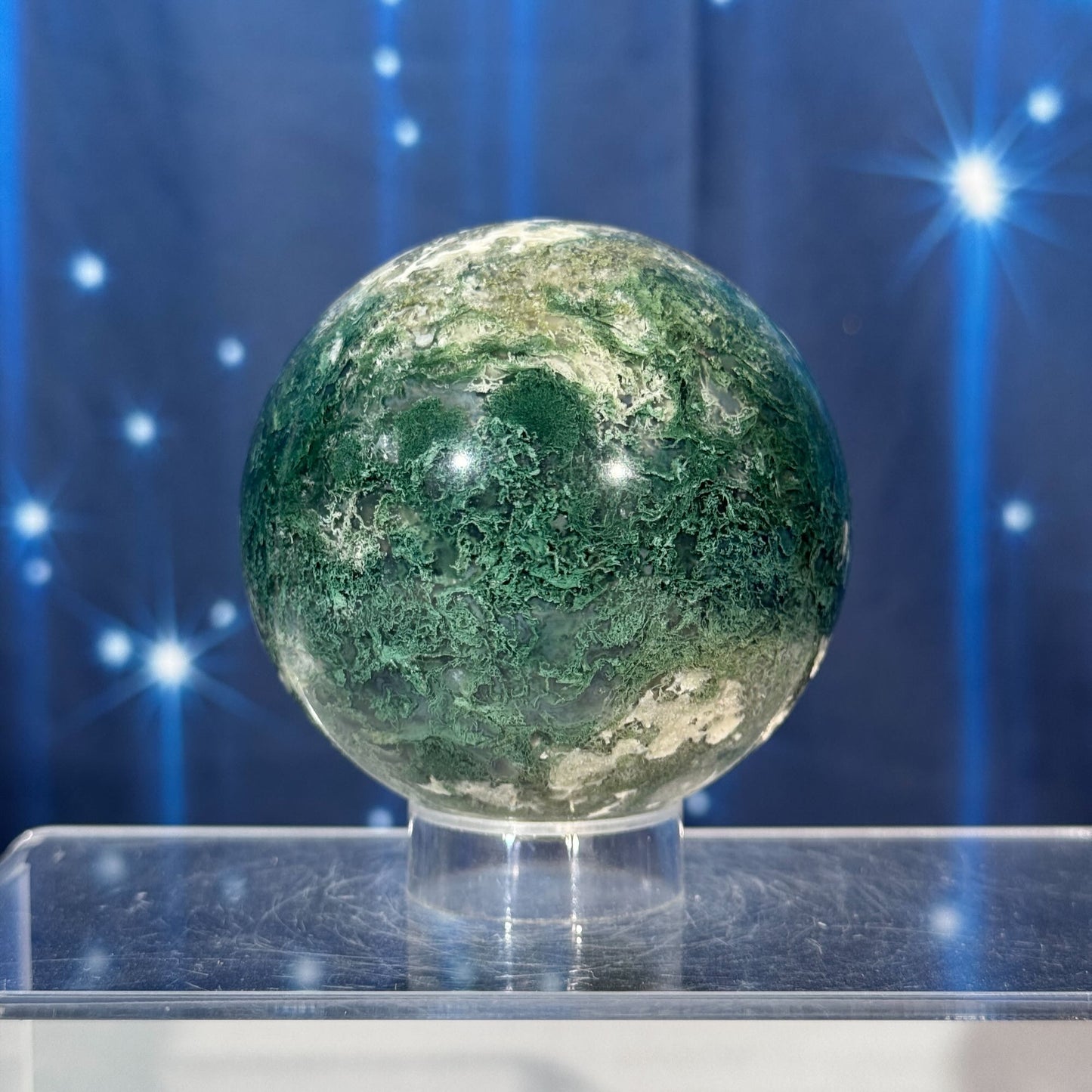 Moss Agate Sphere – 0.476 kg