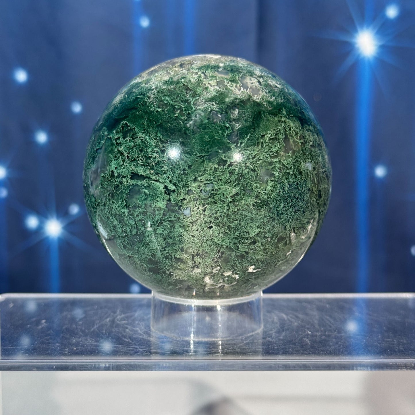 Moss Agate Sphere – 0.476 kg