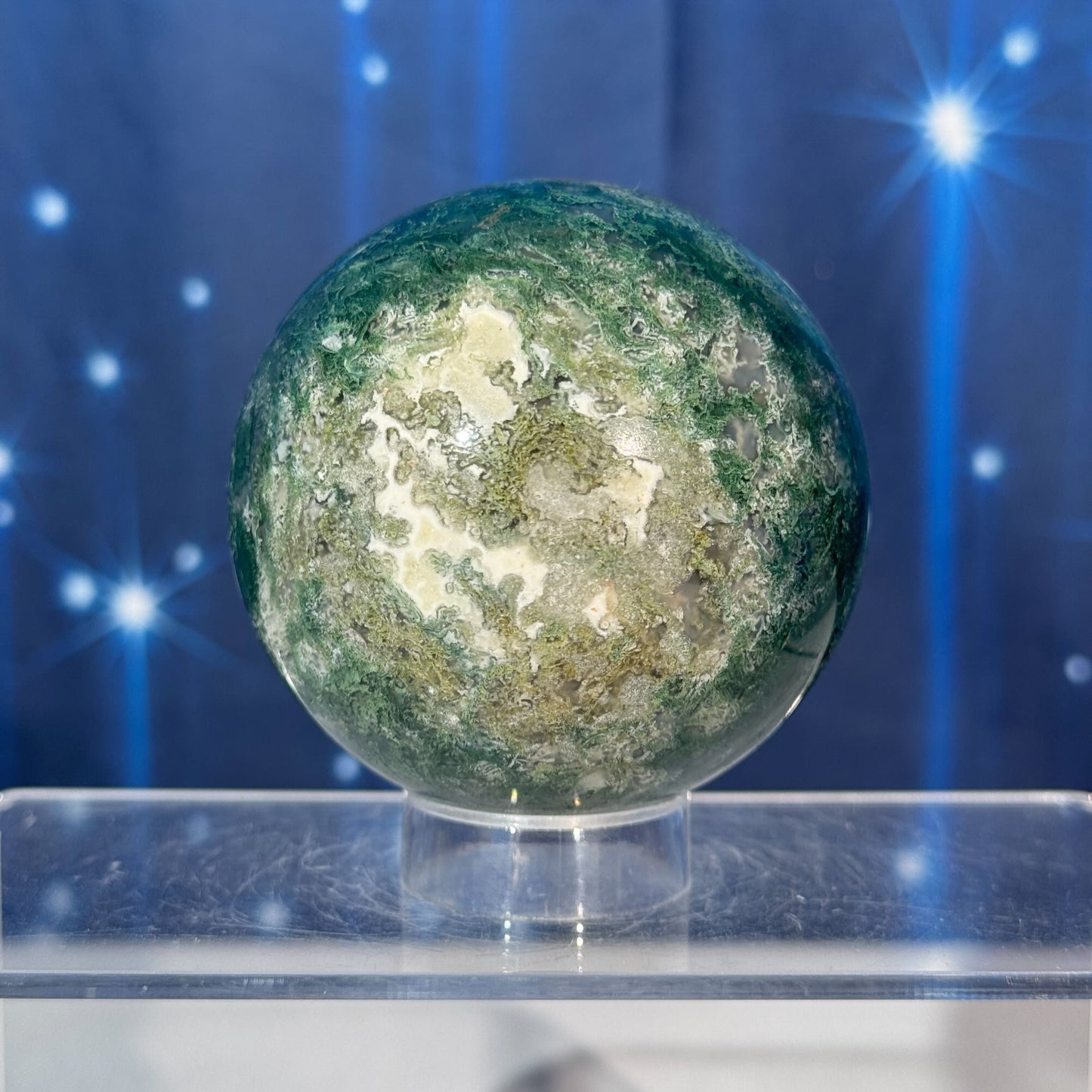 Moss Agate Sphere – 0.476 kg