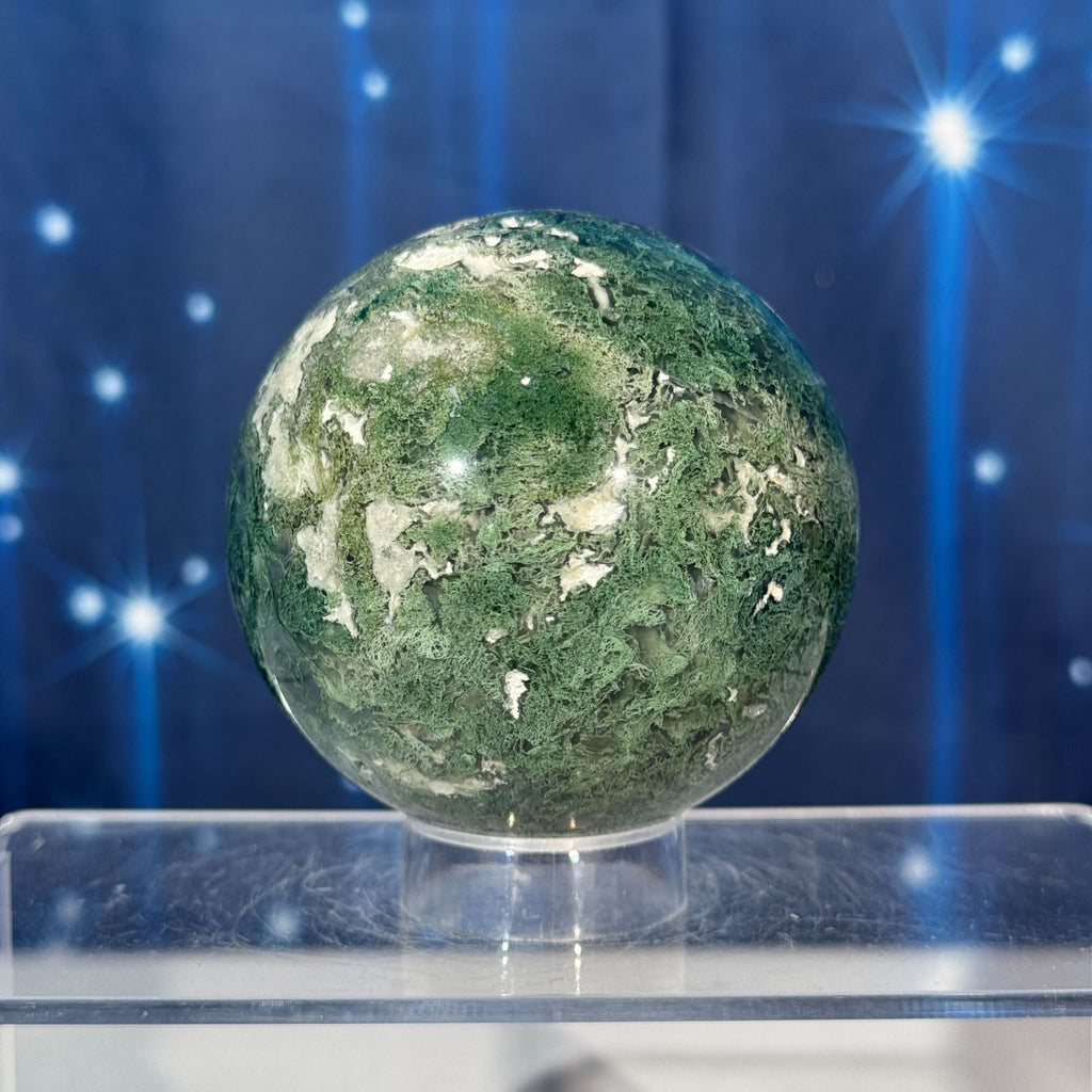 Moss Agate Sphere – 0.476 kg