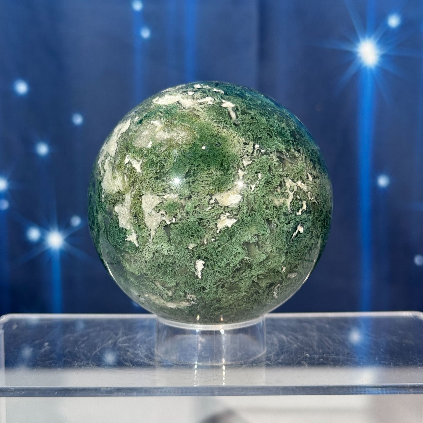 Moss Agate Sphere – 0.476 kg