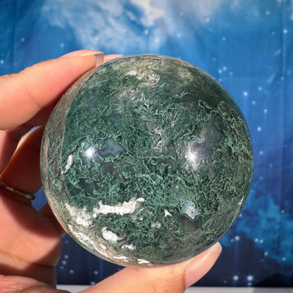 Moss Agate Sphere – 0.476 kg