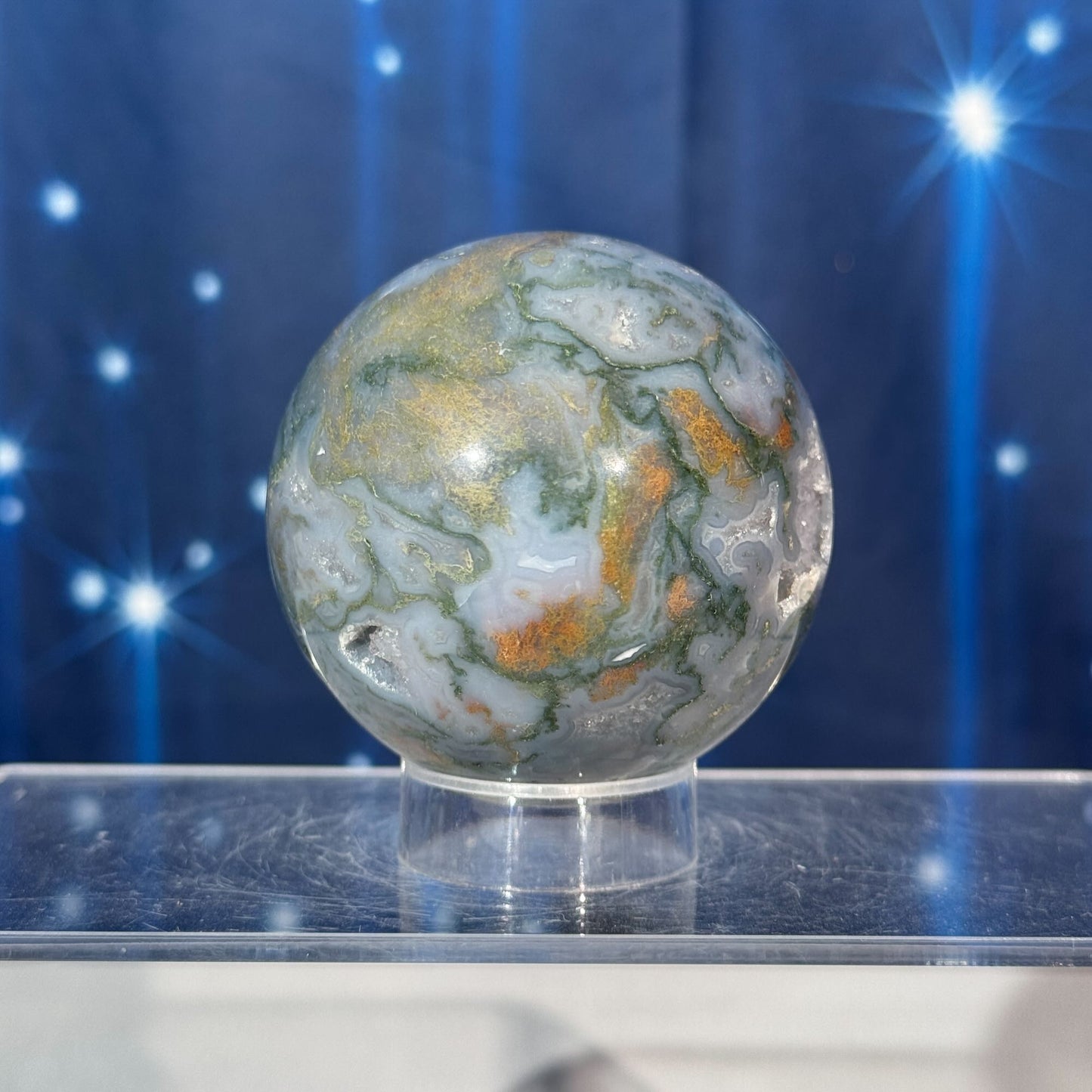Moss Agate Sphere – 0.295 kg