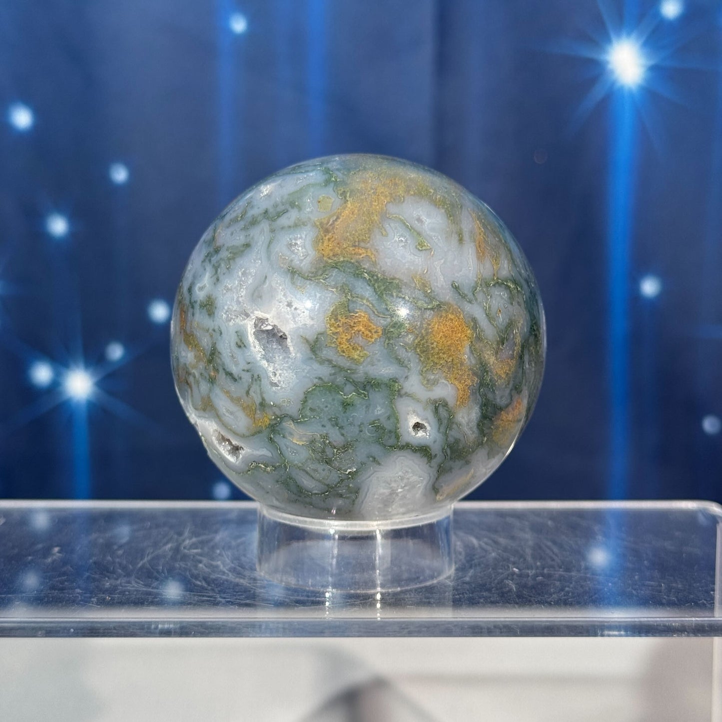 Moss Agate Sphere – 0.295 kg