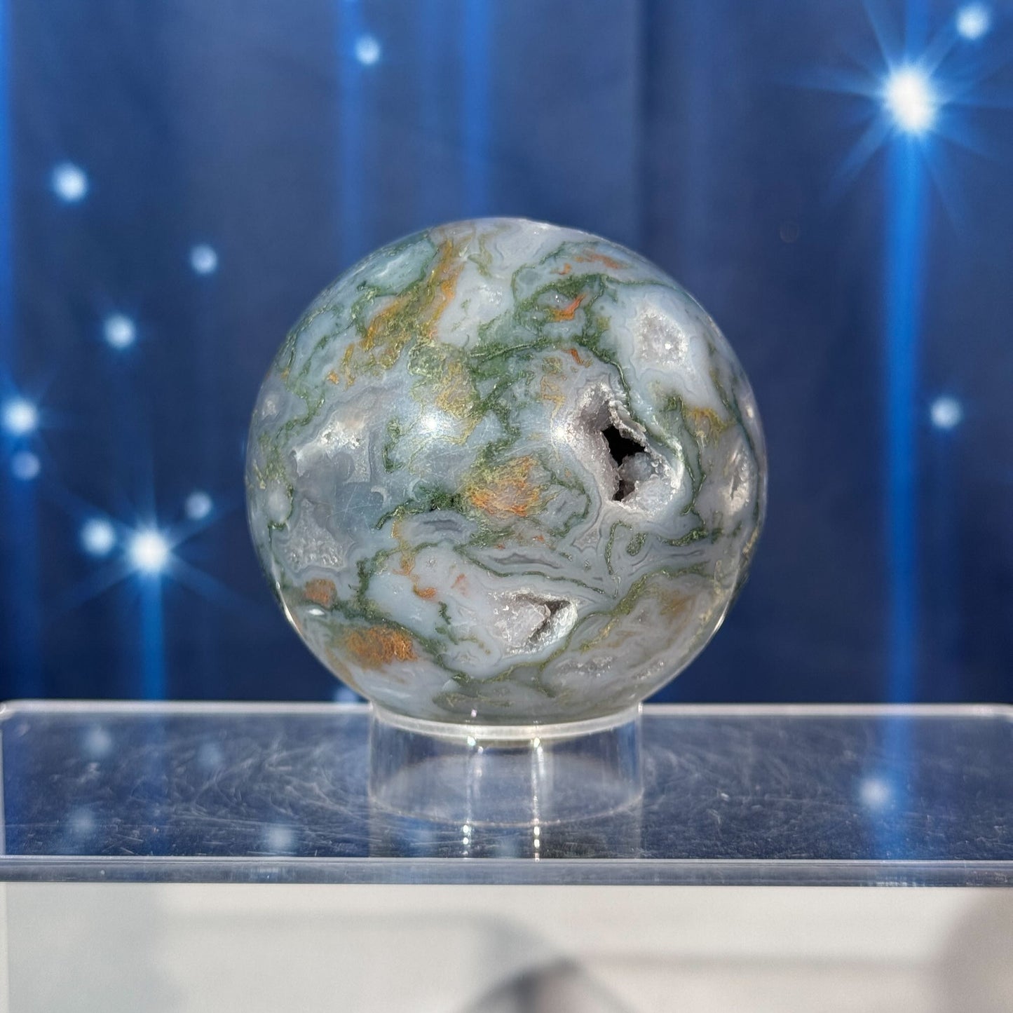 Moss Agate Sphere – 0.295 kg