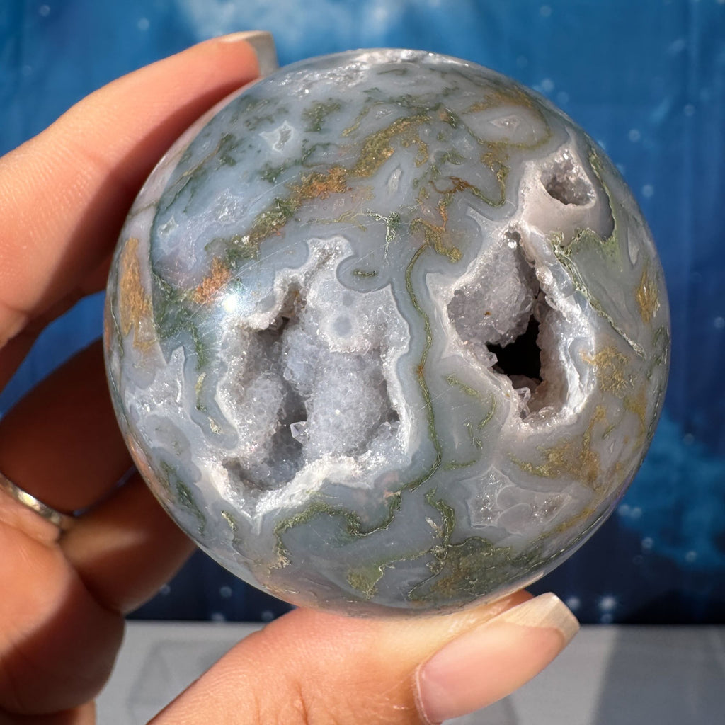 Moss Agate Sphere – 0.295 kg