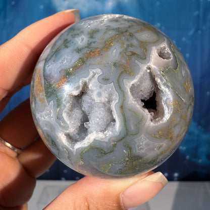 Moss Agate Sphere – 0.295 kg