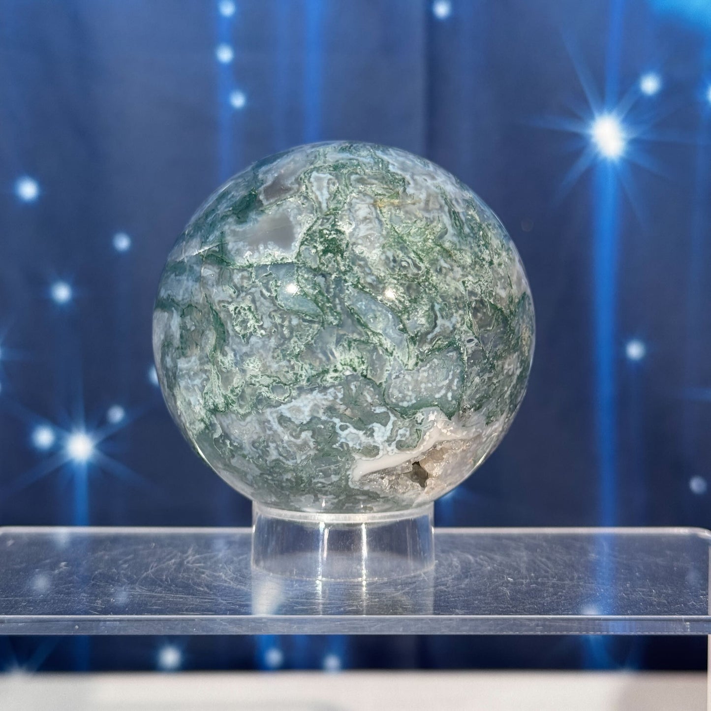 Moss Agate Sphere – 0.420 kg