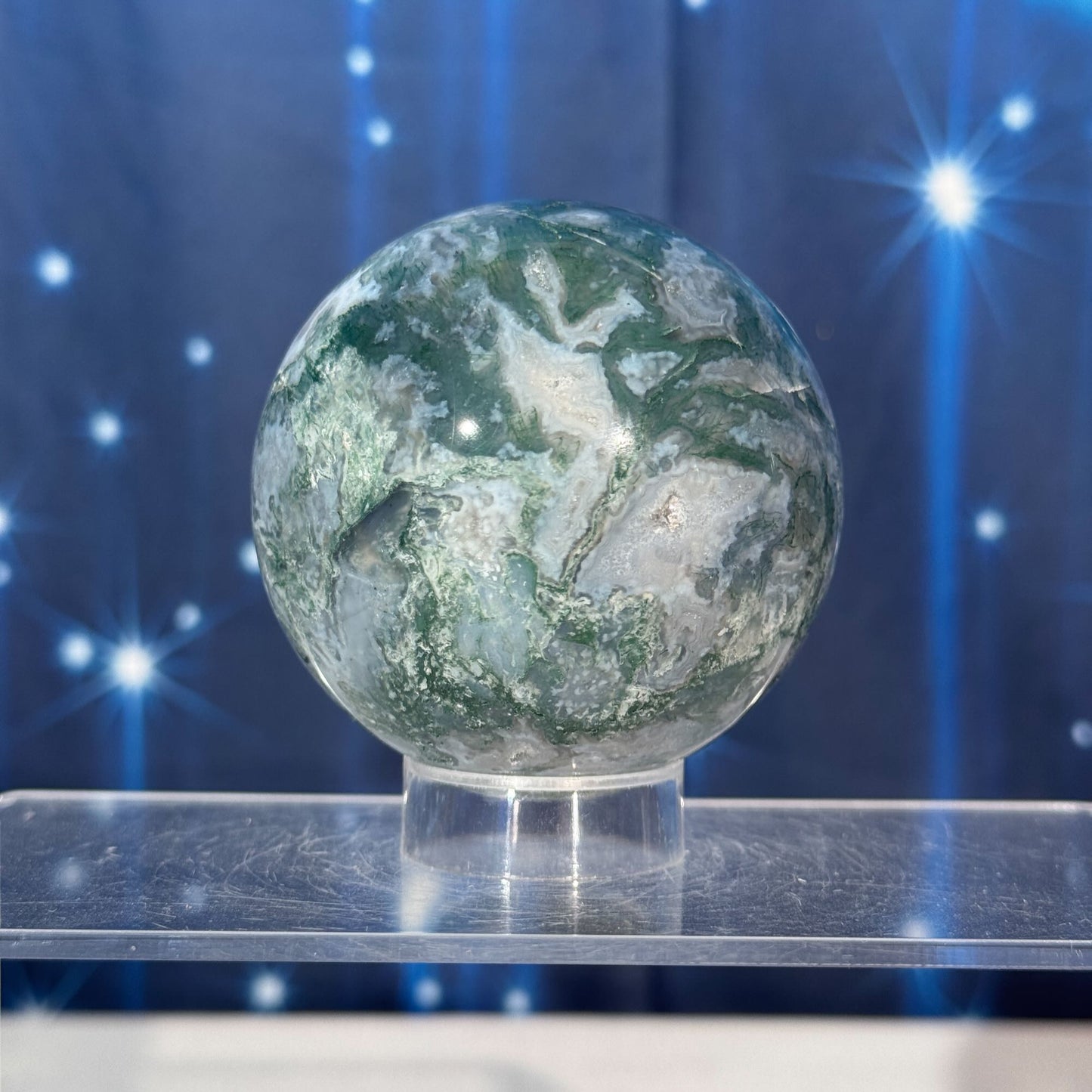 Moss Agate Sphere – 0.420 kg