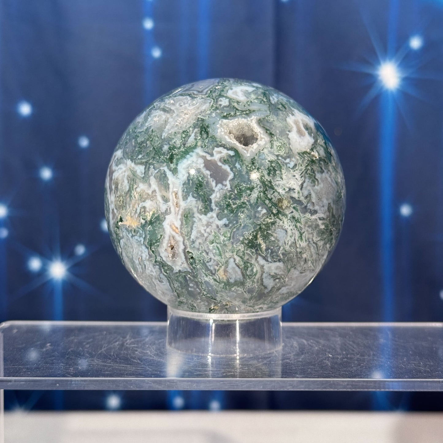 Moss Agate Sphere – 0.420 kg