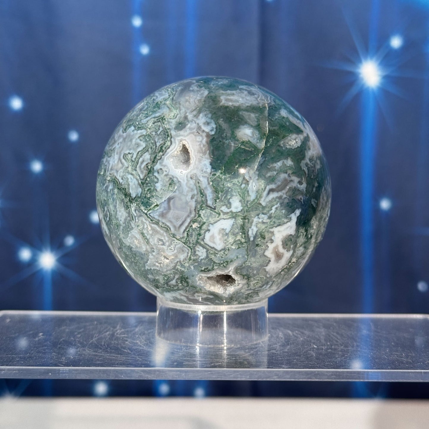 Moss Agate Sphere – 0.420 kg
