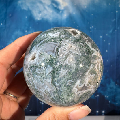 Moss Agate Sphere – 0.420 kg
