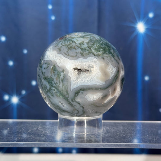 Moss Agate Sphere – 0.337 kg