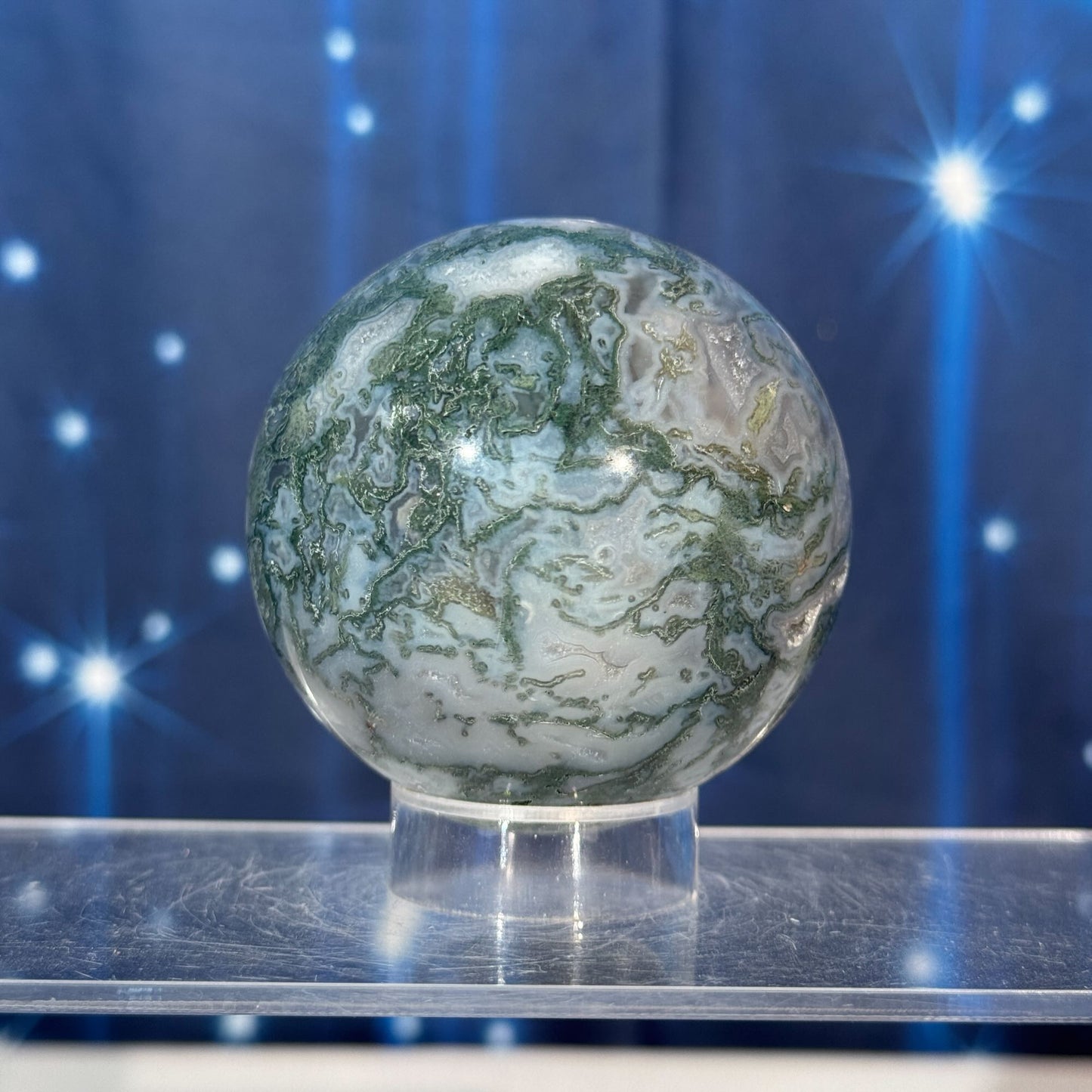 Moss Agate Sphere – 0.337 kg