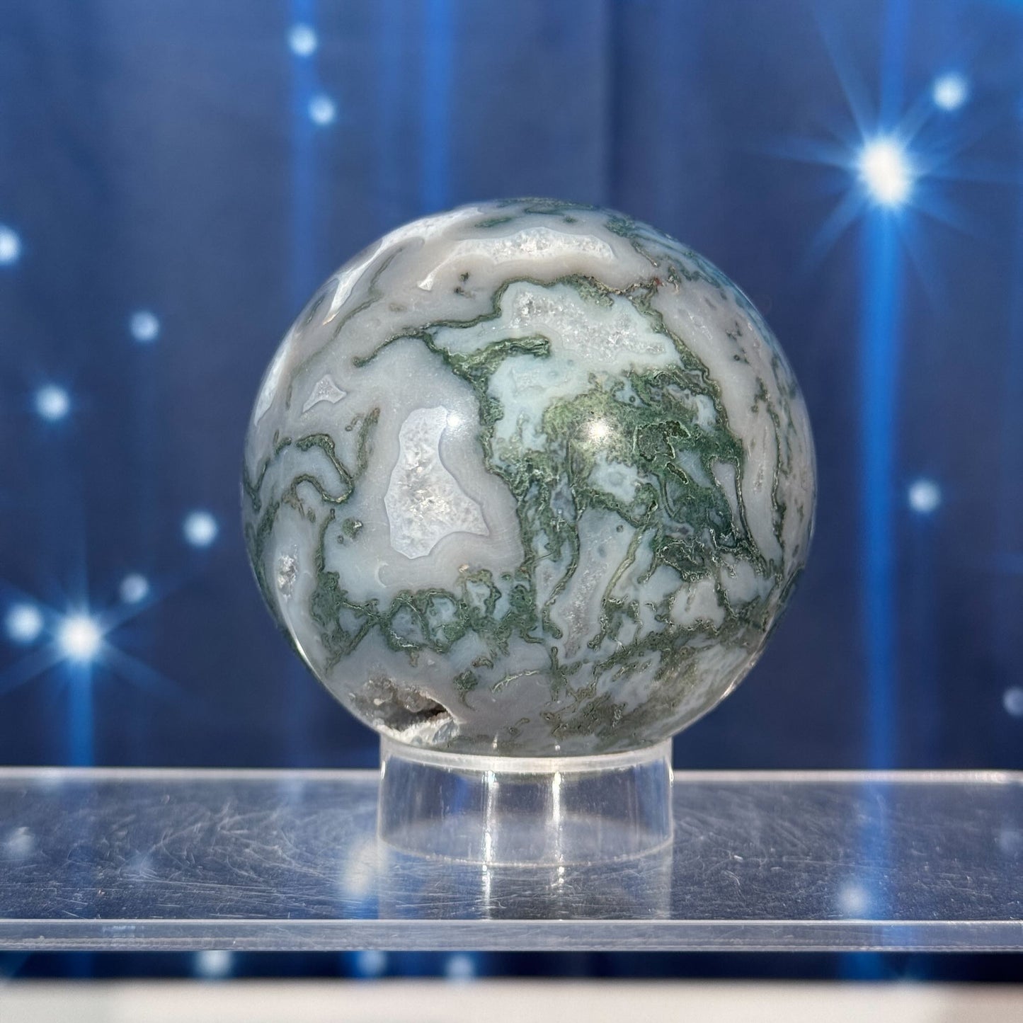 Moss Agate Sphere – 0.337 kg