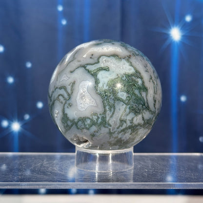 Moss Agate Sphere – 0.337 kg