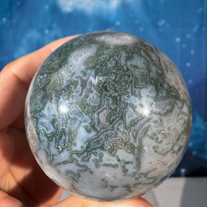 Moss Agate Sphere – 0.337 kg