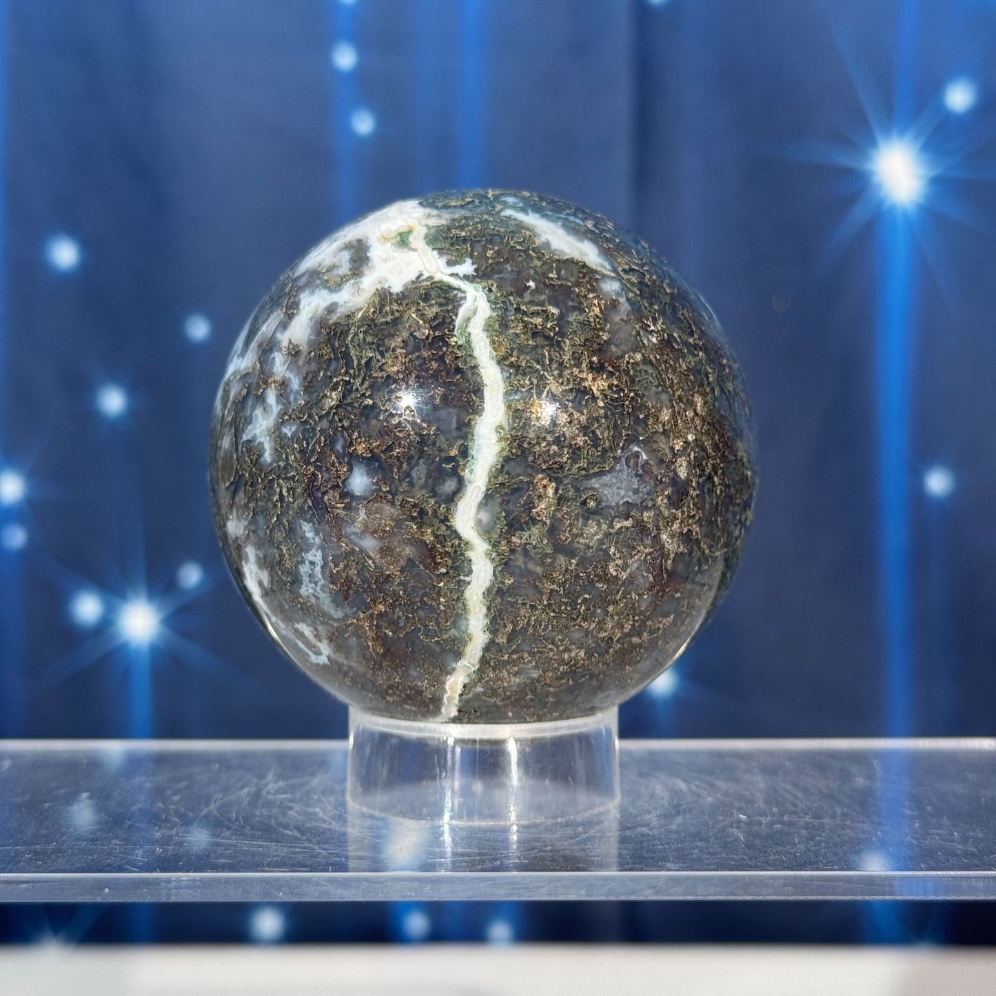 Moss Agate Sphere – 0.377 kg