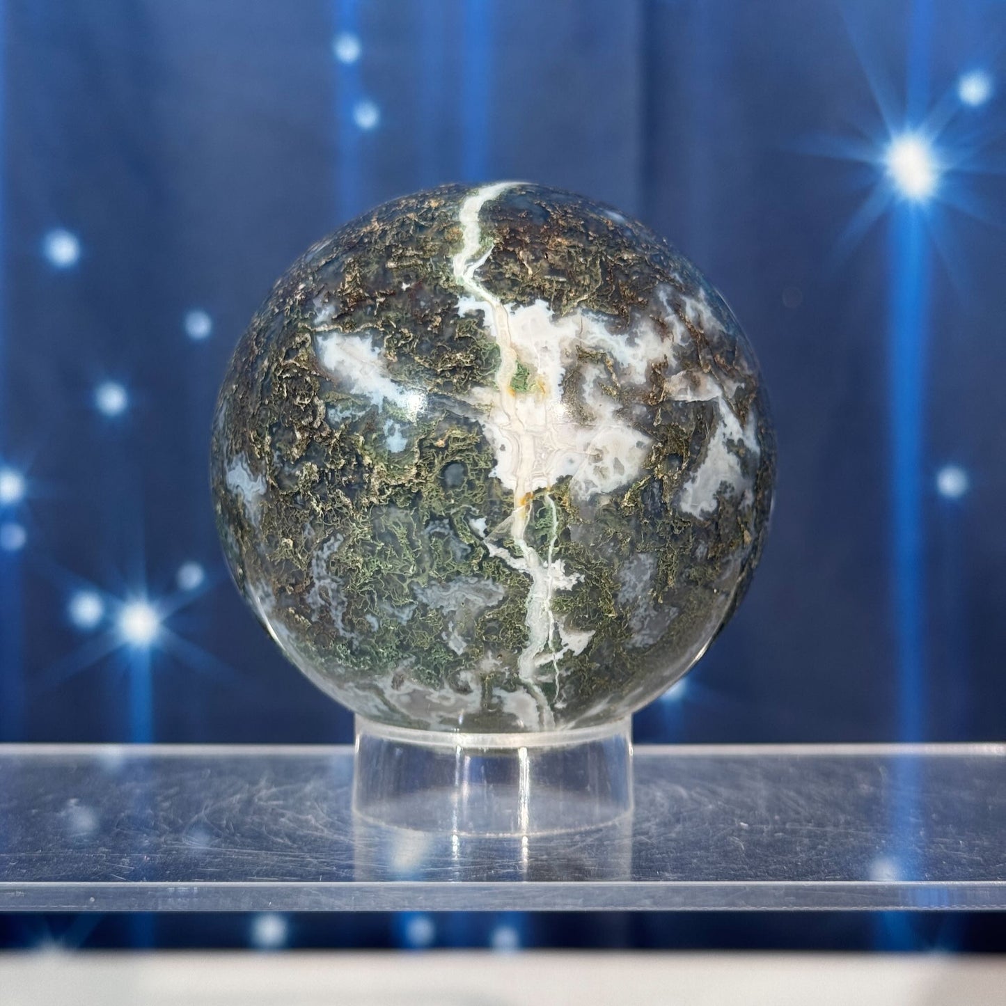 Moss Agate Sphere – 0.377 kg