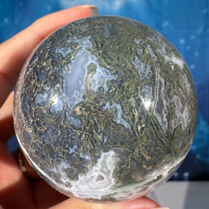 Moss Agate Sphere – 0.377 kg
