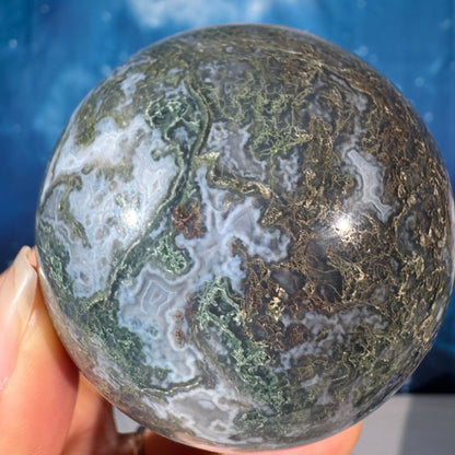 Moss Agate Sphere – 0.377 kg