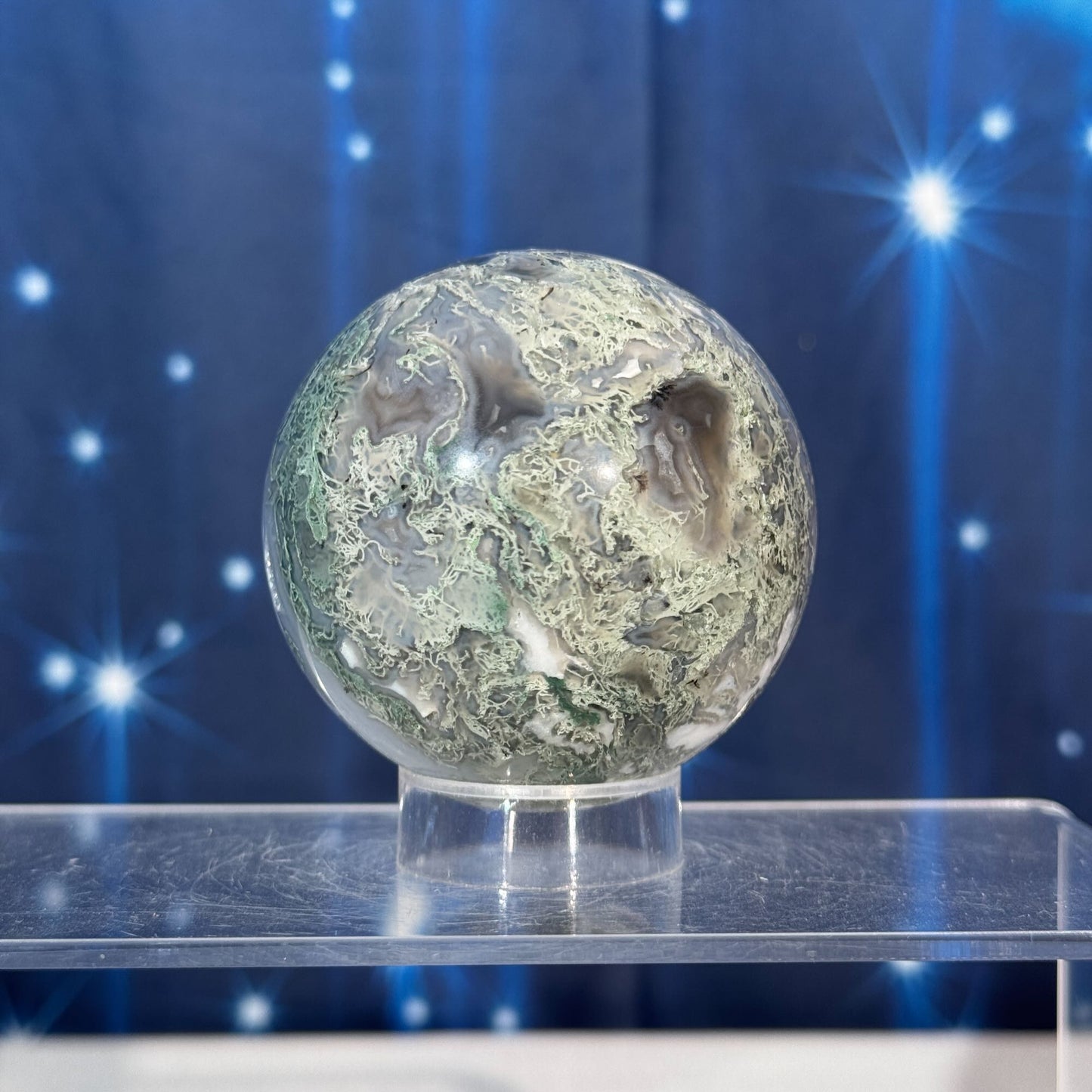 Moss Agate Sphere – 0.326 kg