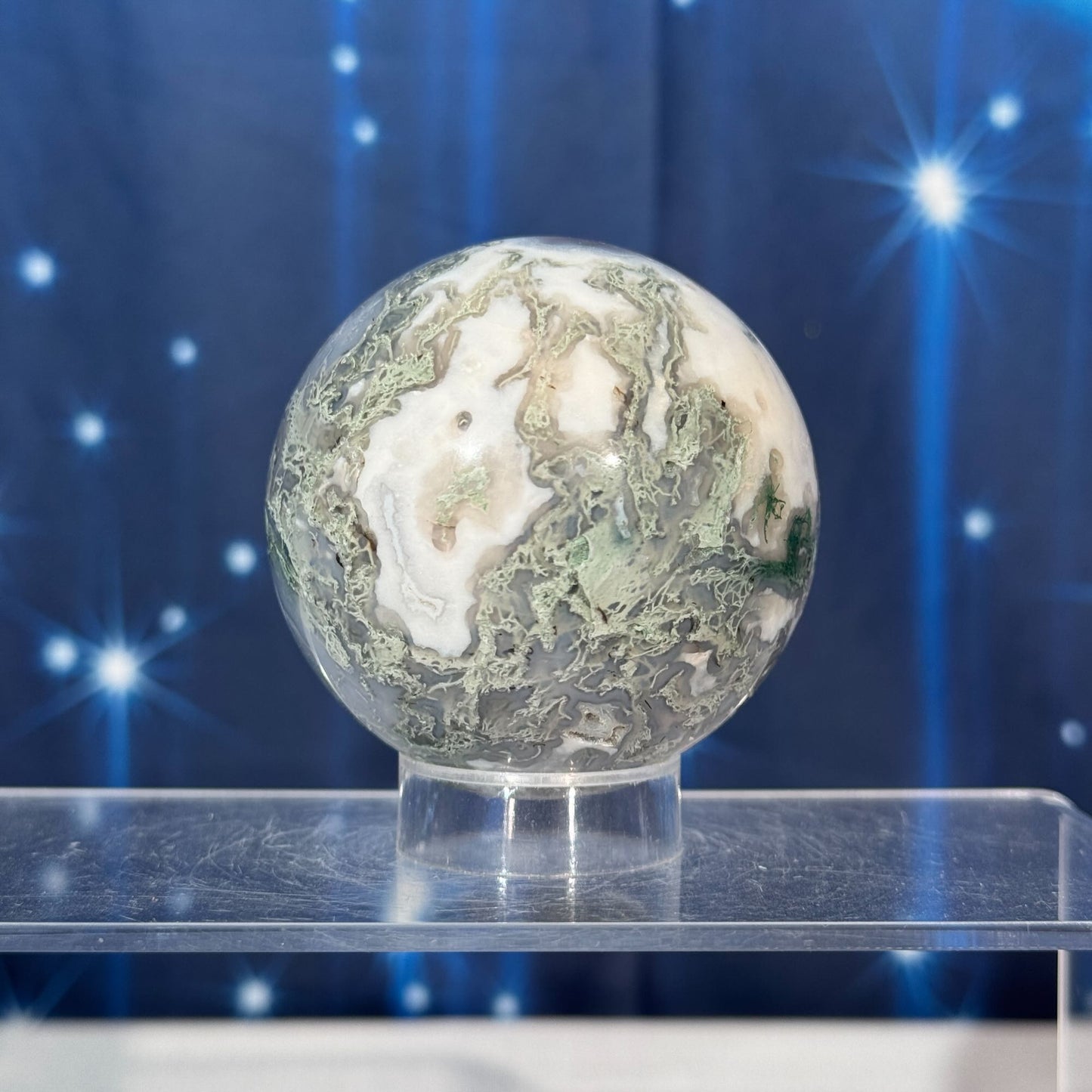 Moss Agate Sphere – 0.326 kg