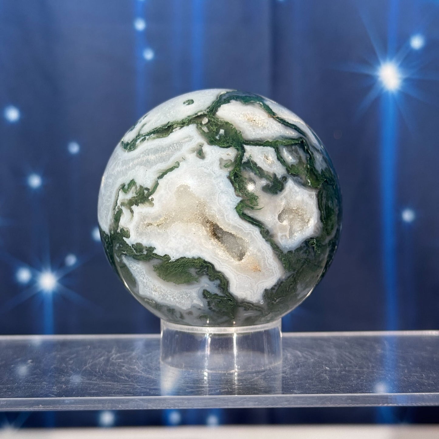 Moss Agate Sphere – 0.369 kg