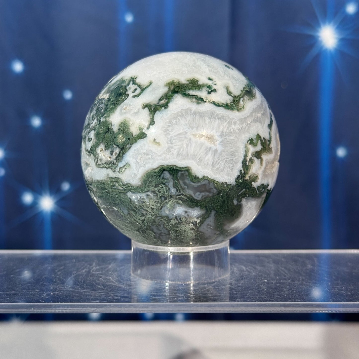 Moss Agate Sphere – 0.369 kg