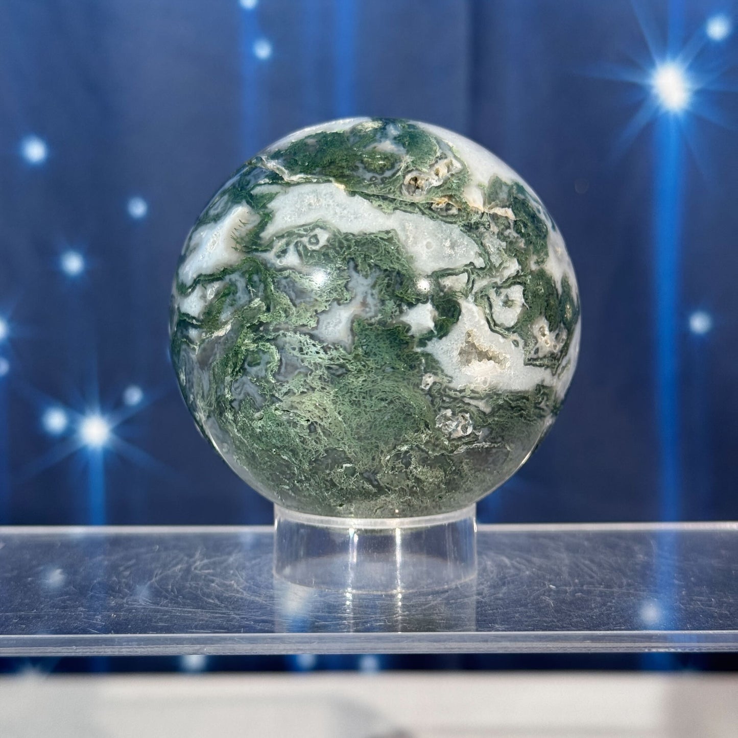Moss Agate Sphere – 0.369 kg