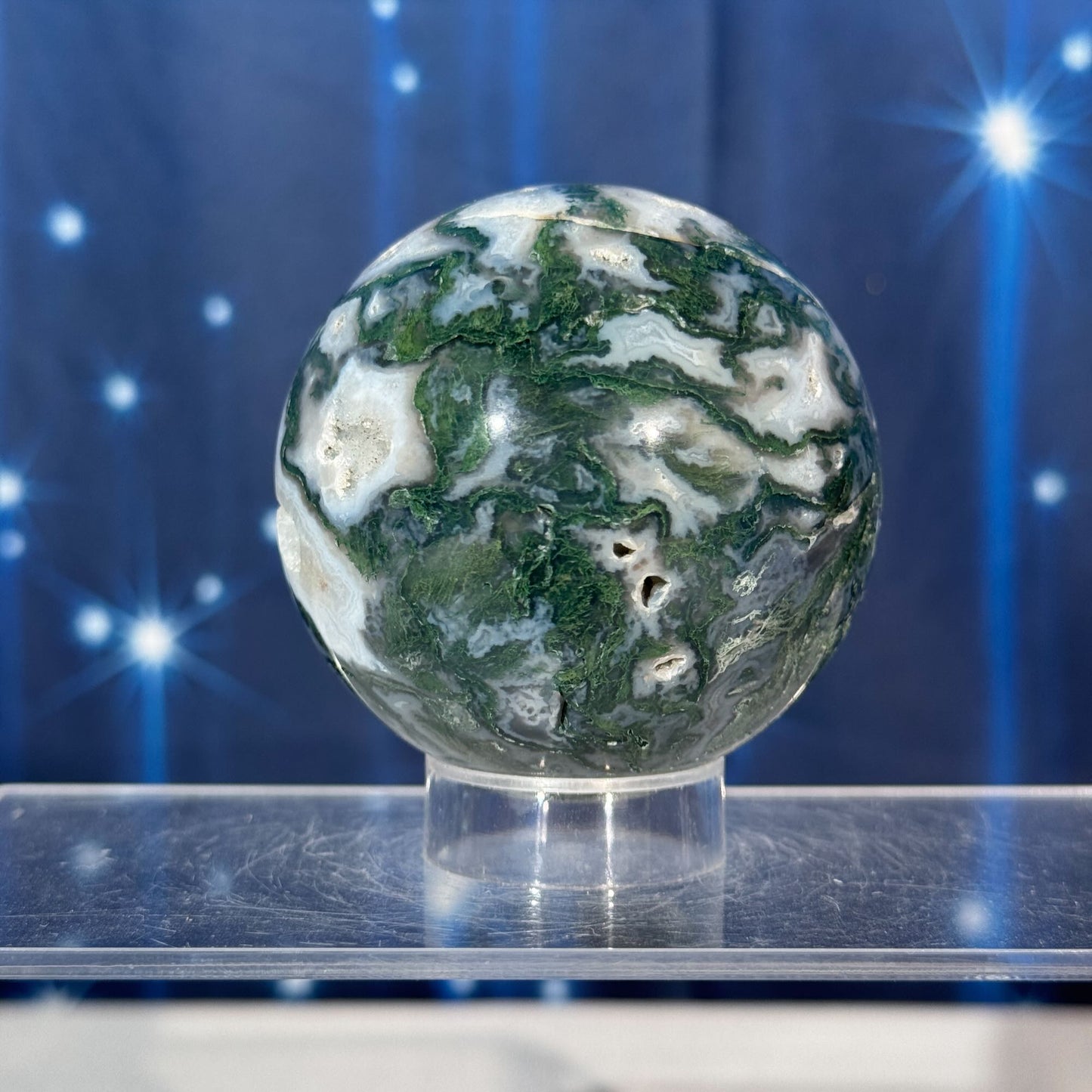 Moss Agate Sphere – 0.369 kg