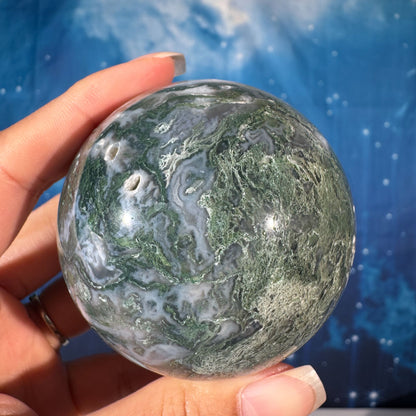 Moss Agate Sphere – 0.369 kg