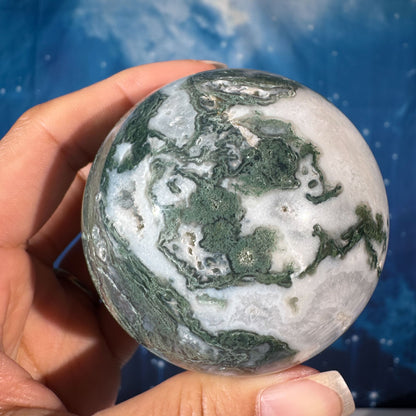 Moss Agate Sphere – 0.369 kg