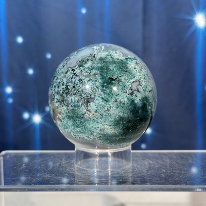 Moss Agate Sphere – 0.301 kg