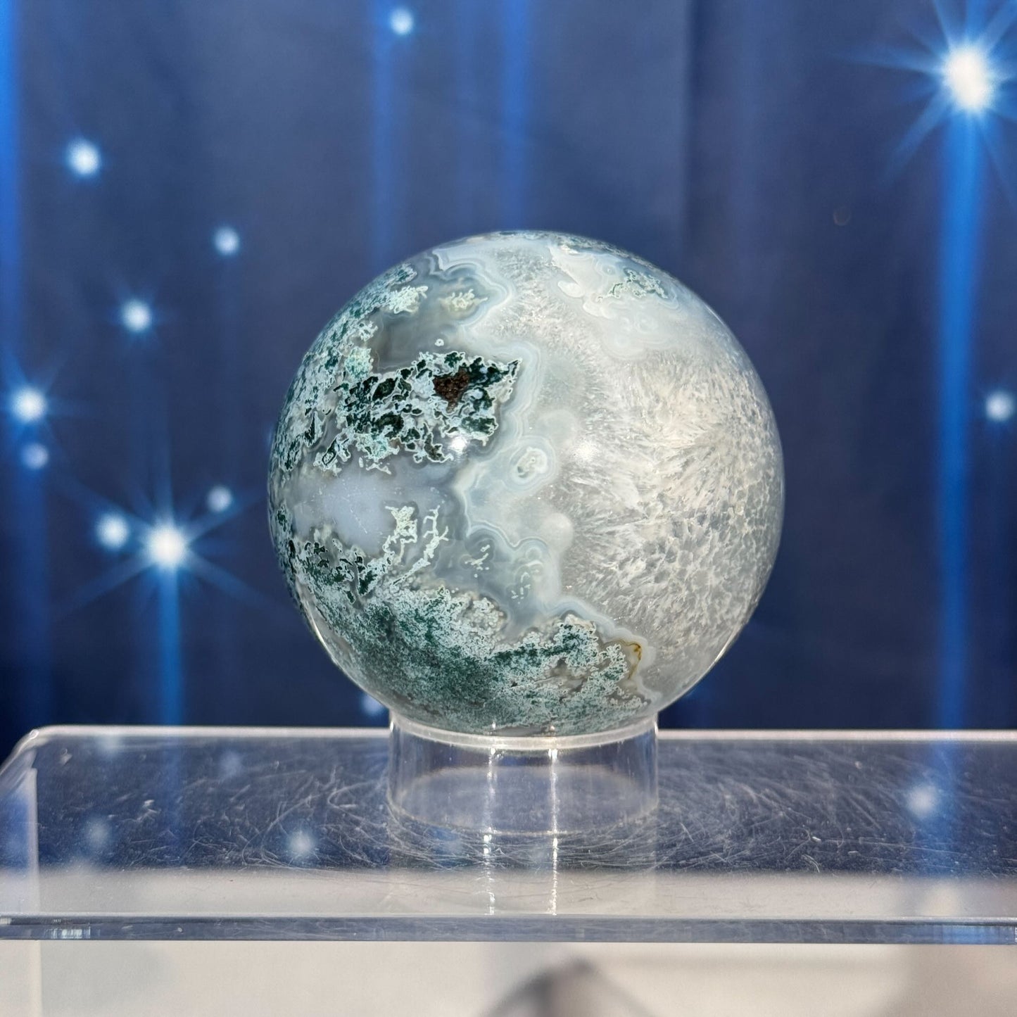 Moss Agate Sphere – 0.301 kg