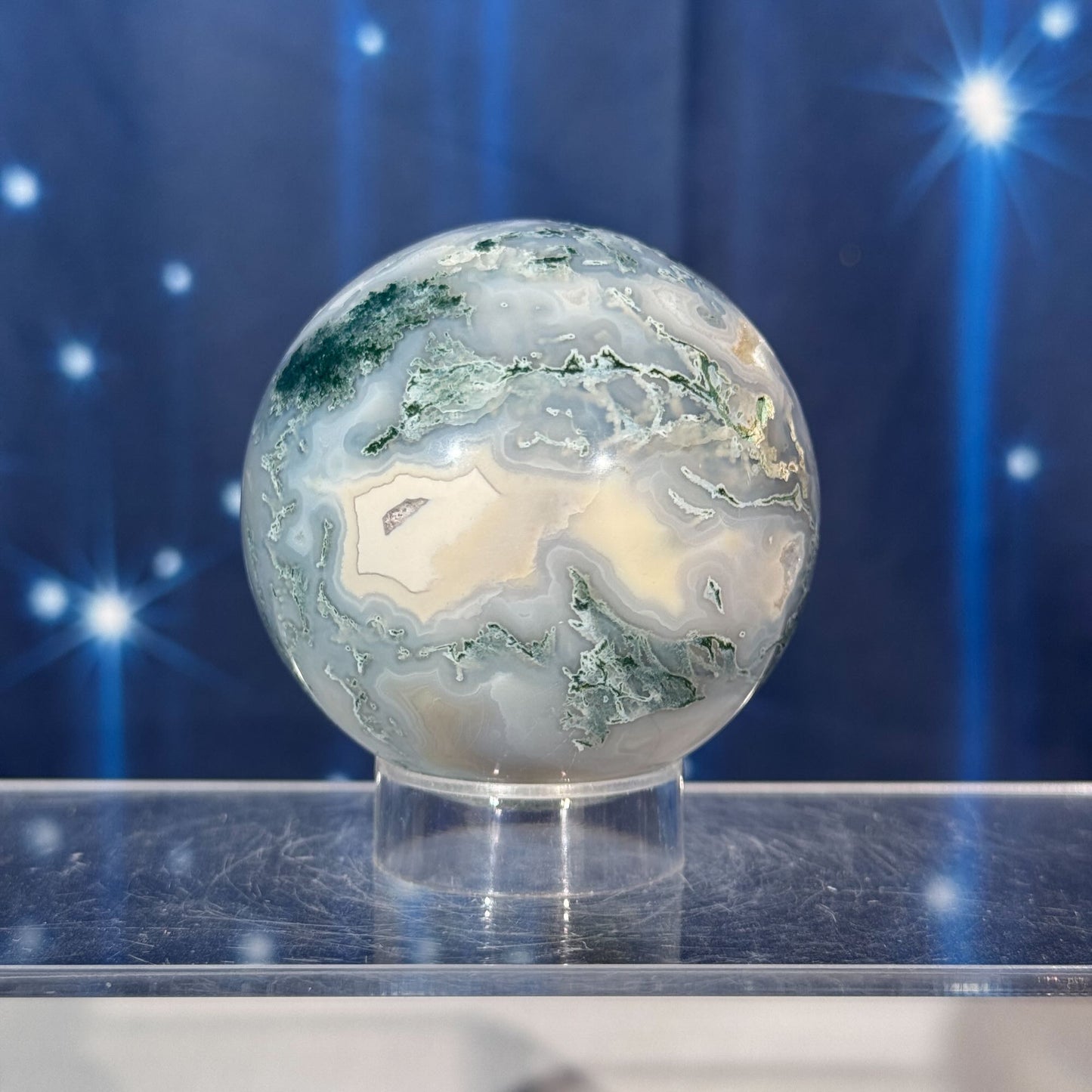 Moss Agate Sphere – 0.286 kg