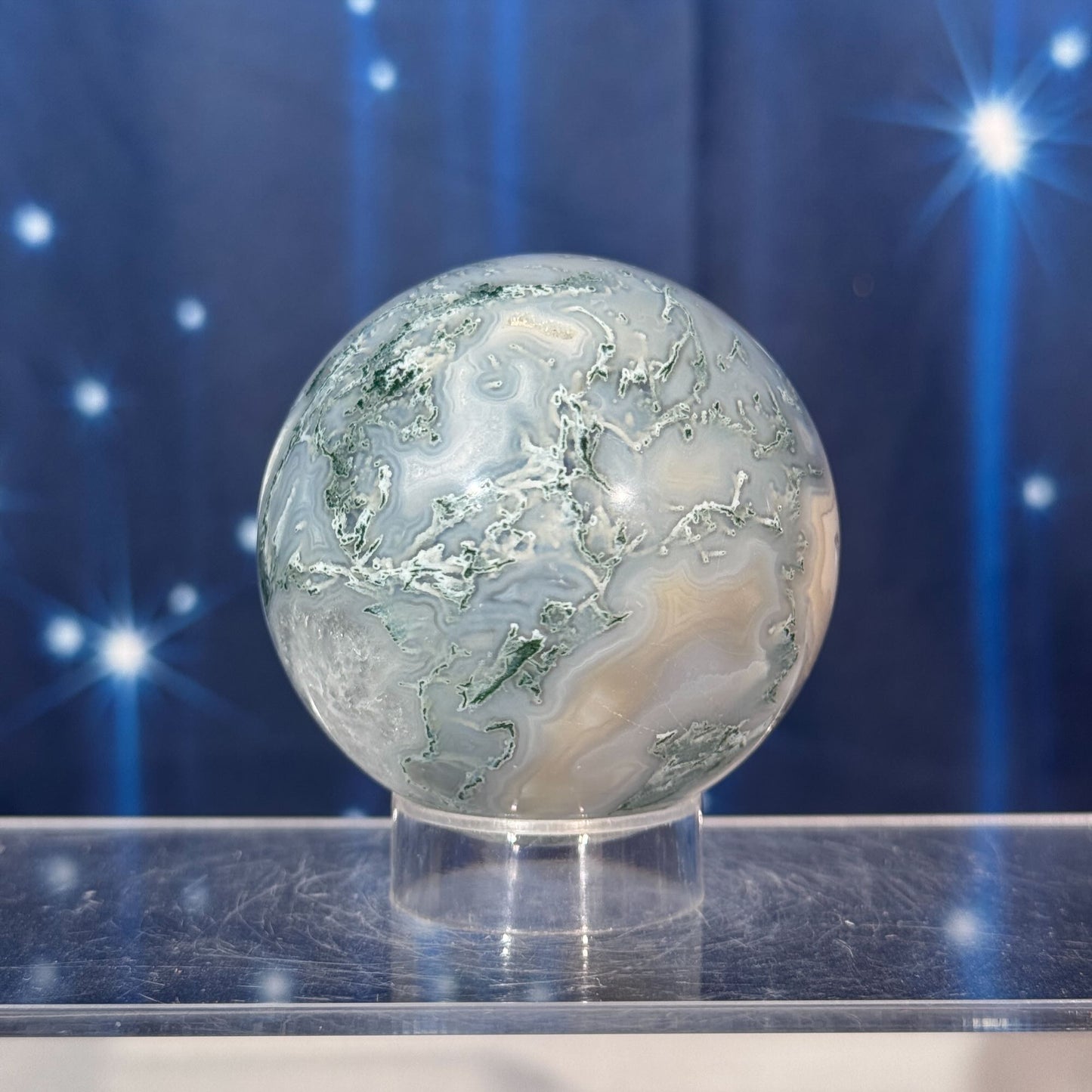 Moss Agate Sphere – 0.286 kg
