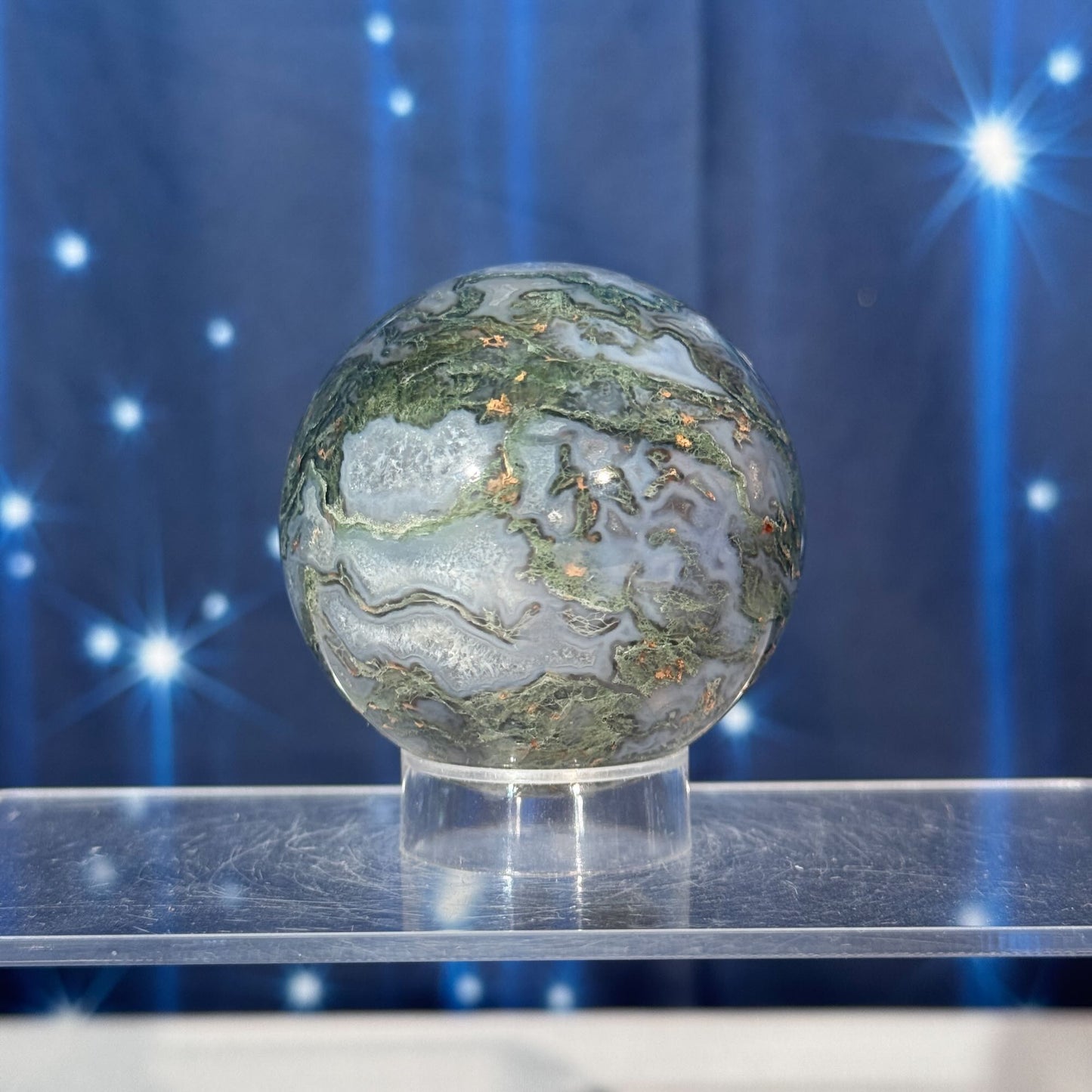 Moss Agate Sphere – 0.278 kg