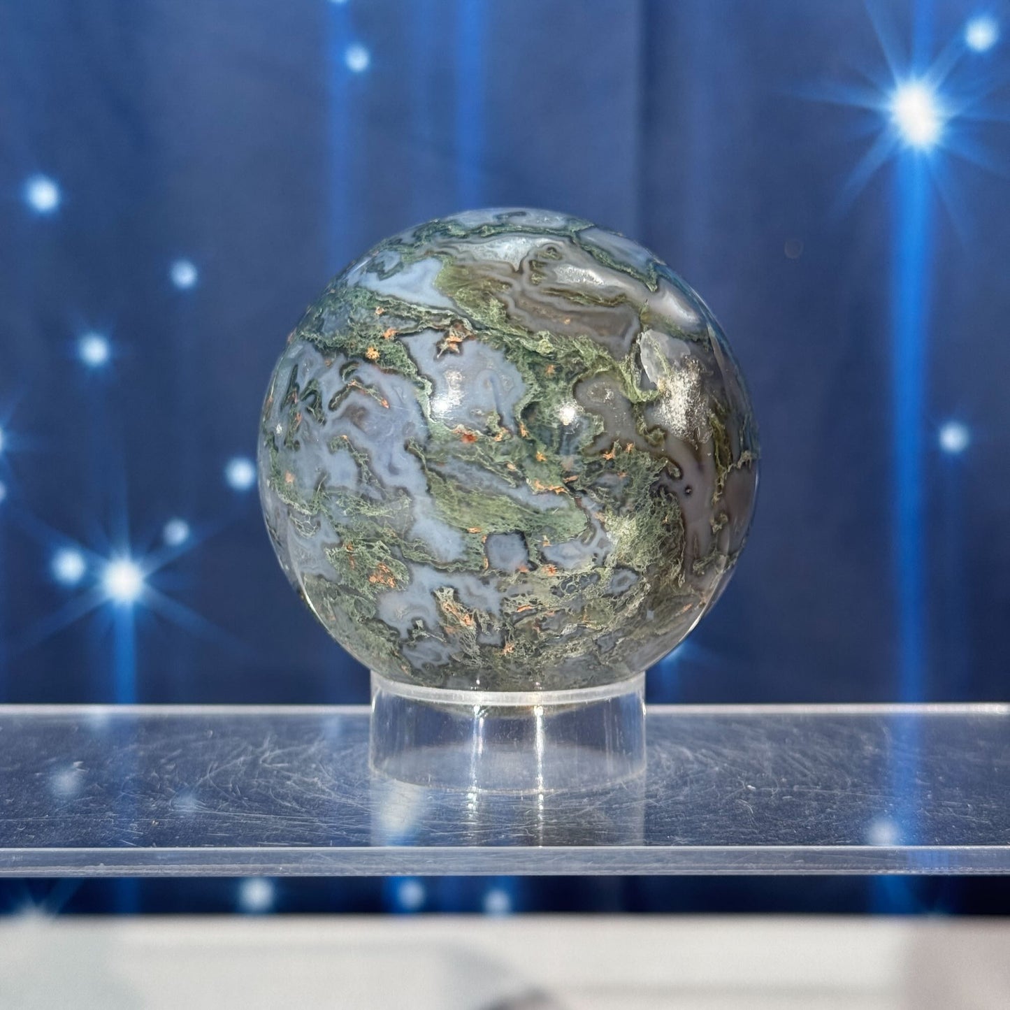 Moss Agate Sphere – 0.278 kg