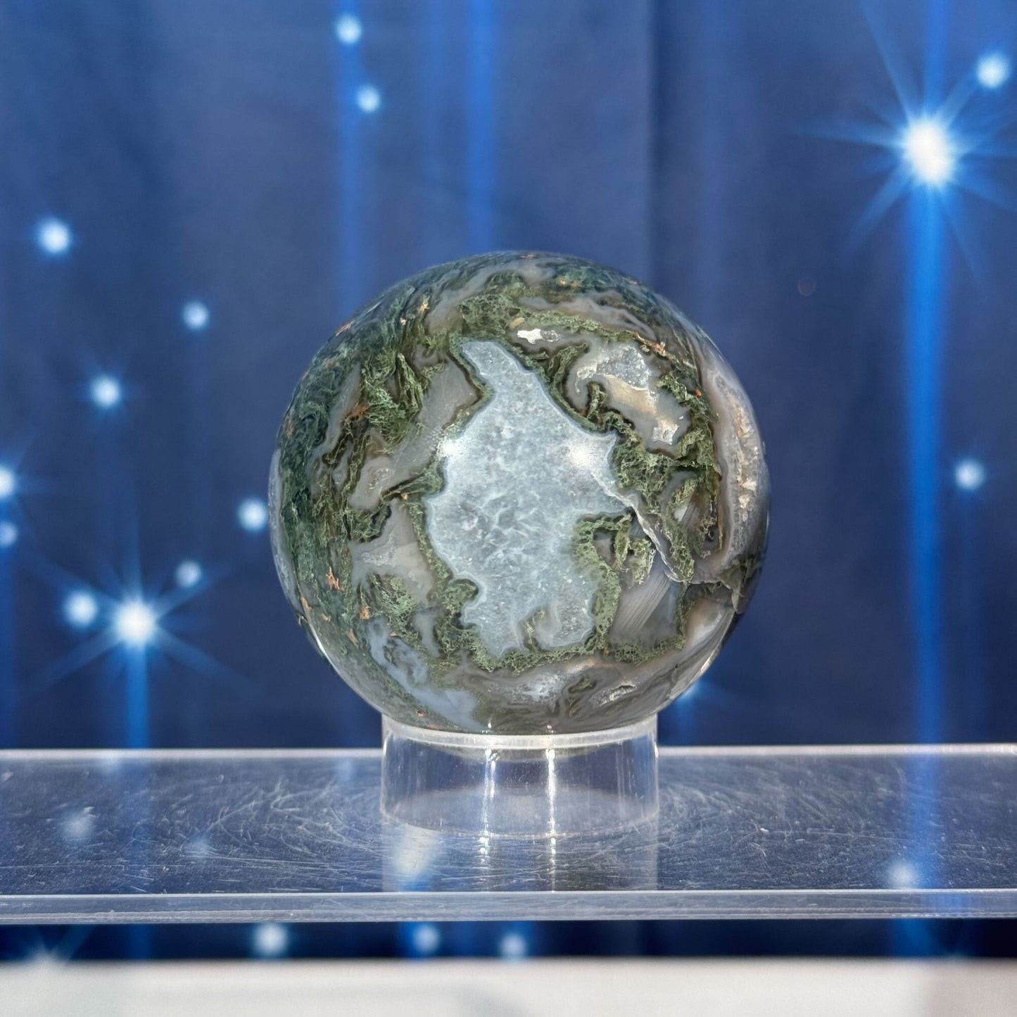 Moss Agate Sphere – 0.278 kg