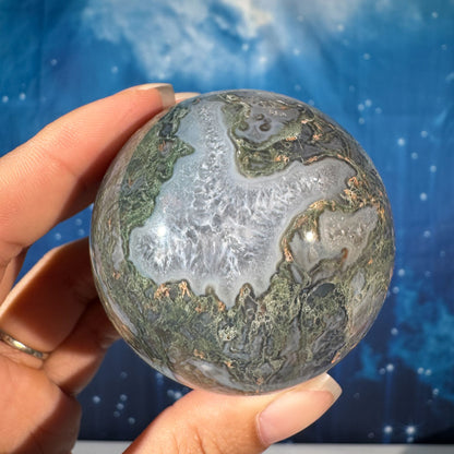 Moss Agate Sphere – 0.278 kg