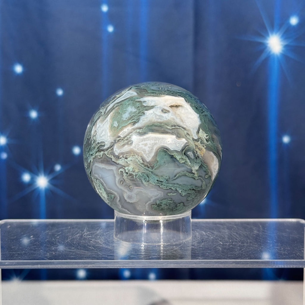 Moss Agate Sphere – 0.264 kg