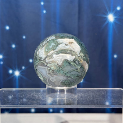 Moss Agate Sphere – 0.264 kg