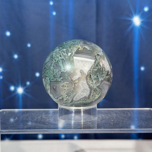 Moss Agate Sphere – 0.264 kg