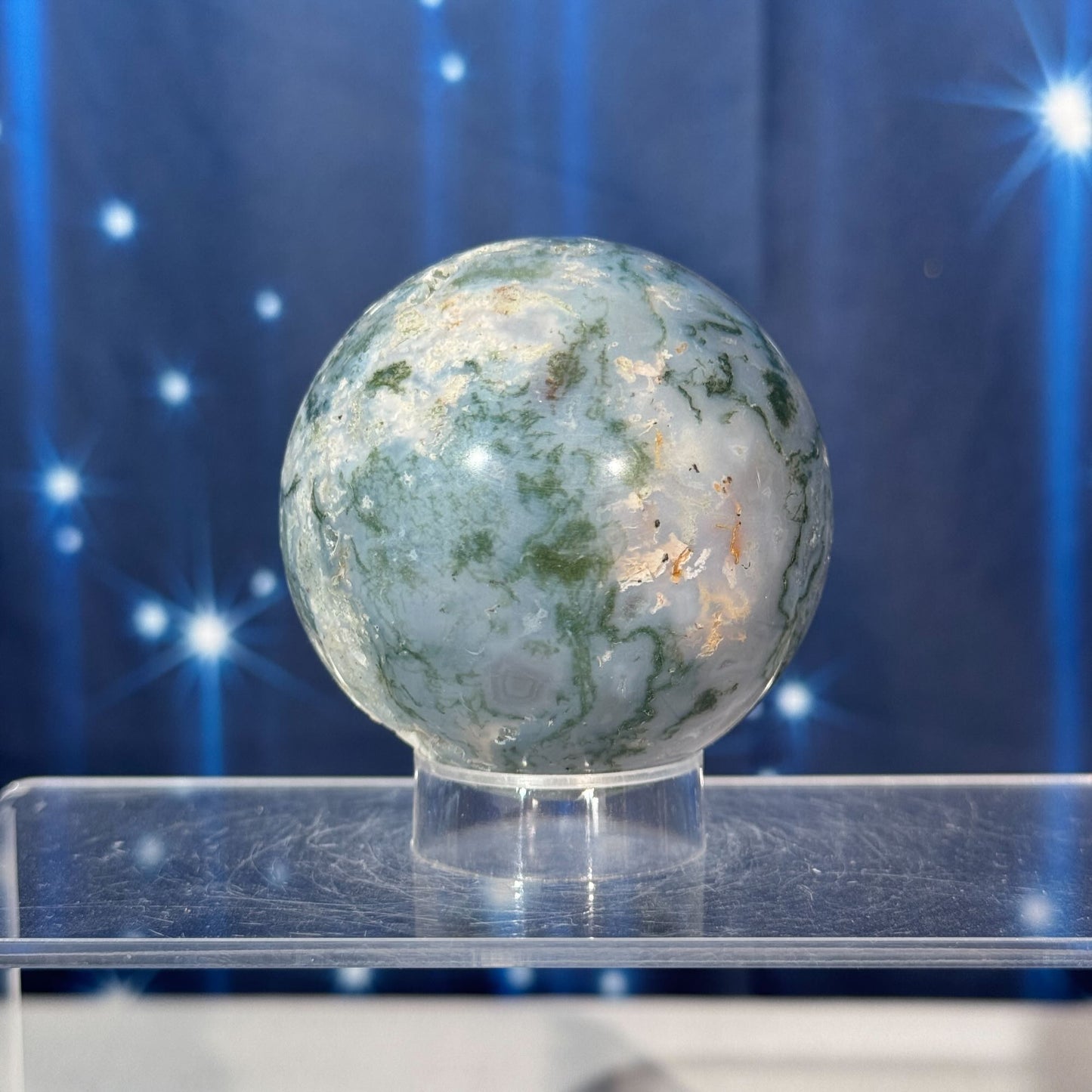 Moss Agate Sphere – 0.301 kg