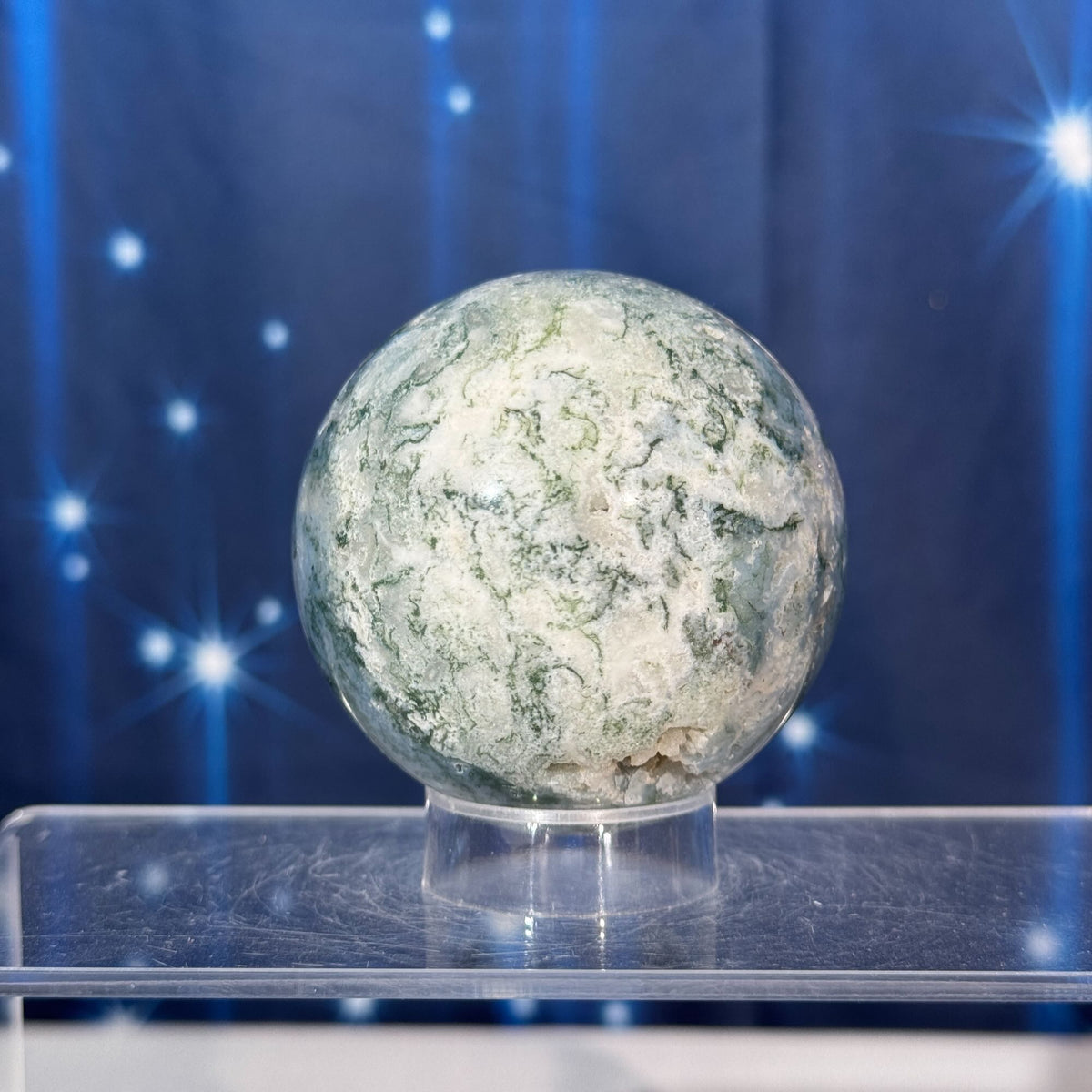Moss Agate Sphere – 0.301 kg