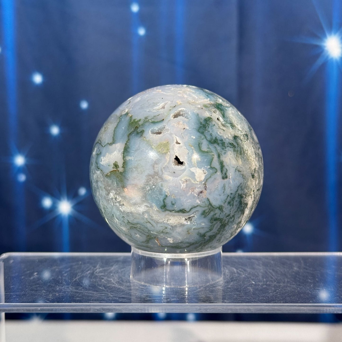 Moss Agate Sphere – 0.301 kg