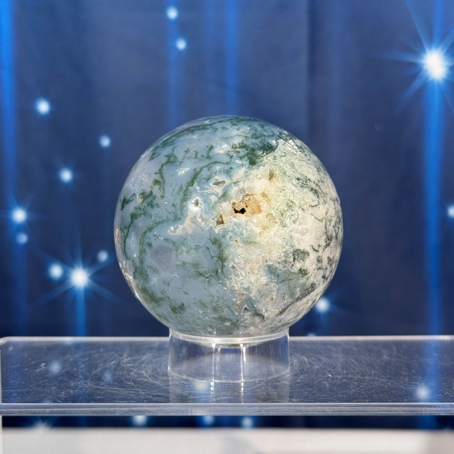 Moss Agate Sphere – 0.301 kg